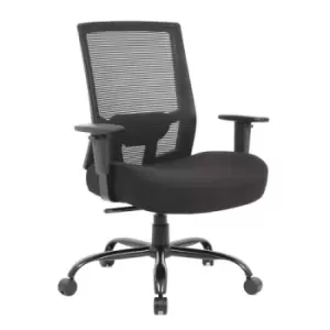 Isla bariatric operator chair with Black fabric seat and mesh back