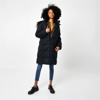 Jack Wills Eco Mia Quilted Parka Jacket - Black