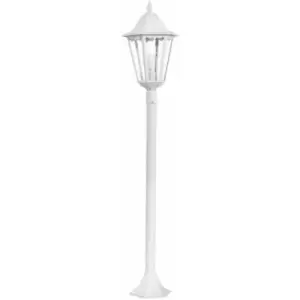 IP44 Outdoor Bollard Light White Aluminium Lantern 1 x 60W E27 Tall Lamp Post