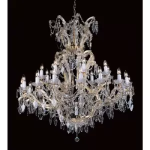 Impex Morina Lead Crystal Gold 25 Arm Chandelier