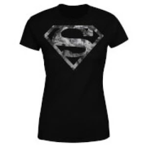 DC Originals Marble Superman Logo Womens T-Shirt - Black - XXL