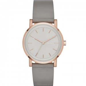 DKNY Soho Leather Strap Watch - GREY