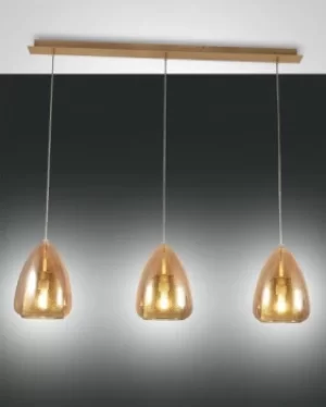 Britton Straight Bar Pendant Ceiling Light Amber Glass, E27