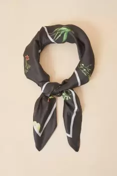 Large Floral Satin Square Scarf