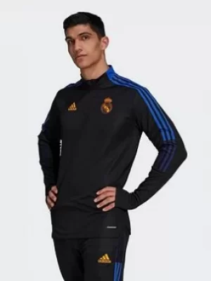 adidas Real Madrid Tiro Training Top, Black, Size L, Men