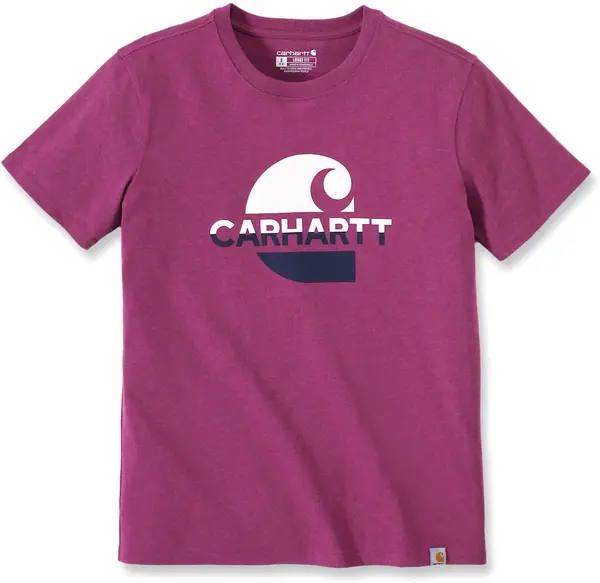 Carhartt Loose Fit Heavyweight Faded C Graphic Ladies T-Shirt, pink, Size L for Women