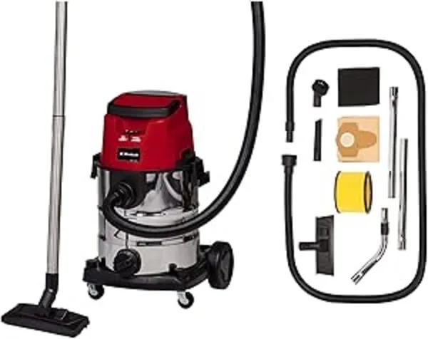 Einhell TE-VC 36/25 Li S 36v Cordless Stainless Steel Wet & Dry Vacuum Cleaner 25L TE-VC 36/25 Li S Batteries: 2 x 5.2ah Li-ion