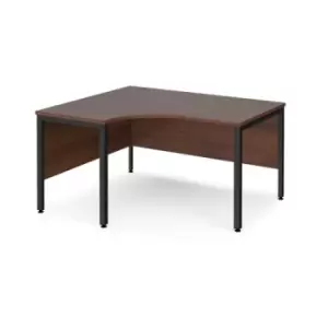 Office Desk Left Hand Corner Desk 1400mm Walnut Top With Black Frame 1200mm Depth Maestro 25 MB14ELKW