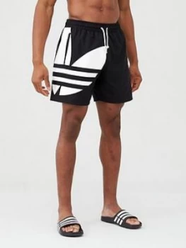 Adidas Originals Big Trefoil Swim Shorts - Black