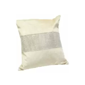 Panache Home Eclat Diamante Faux Velvet Cushion Cover, Mink, 43 x 43 Cm