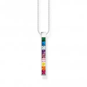 Sterling Silver Colourful Stones Necklace KE2146-477-7-L45V