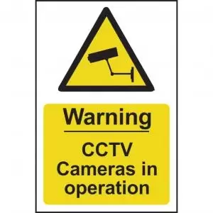 Warning CCTV In Operation sign 148 x 210mm. Manufactured from strong