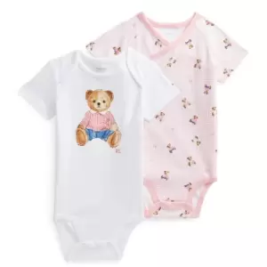 Ralph Lauren Polo 2 Pack Bodysuit Bb23 - Pink