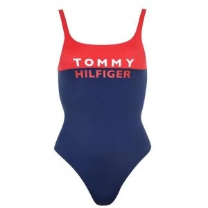 Tommy Bodywear Bold One Piece Swimsuit - Red Glare XL7