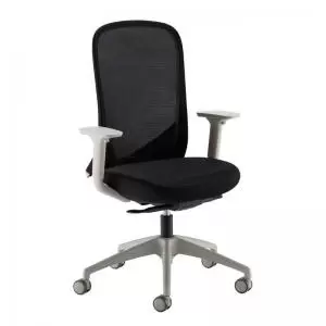 Sway Black mesh back adjustable operator chair with Black fabric seat