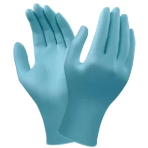 Disposable Gloves, Blue, Nitrile, Powder Free, Smooth, Size L, Pk-100