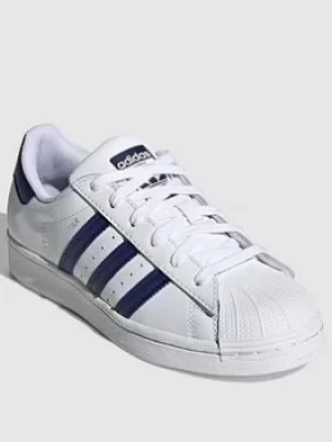 adidas Originals Unisex Junior Superstar J, White/Blue, Size 5.5