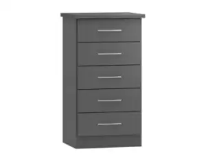 Seconique Nevada Matt Grey 5 Drawer Chest of Drawers