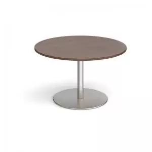 Eternal circular boardroom table 1200mm - brushed steel base and