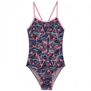 Slazenger Thin Strap Swimsuit Junior Girls - Blue/Pink