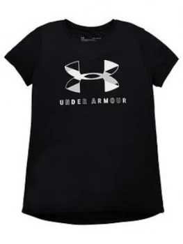 Urban Armor Gear Girls Tech Graphic Big Logo T-Shirt - Black/White, Size 5-6 Years, Women