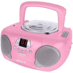 Groov-e Portable CD/Radio Boombox - Pink