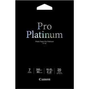 Canon PT-101 10x15cm 300gsm Pro Platinum Photo Paper Pack of 20 Sheets