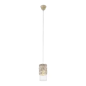 Hanging Ceiling Pendant Light Brown Patina & Glass 1 x 60W E27 Feature Lamp