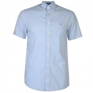 Gant Gant Short Sleeve Pop Colour Gingham Shirt Mens - Capri Blue 468