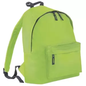 Beechfield Childrens Junior Fashion Backpack Bags / Rucksack / School (One Size) (Lime Green/ Graphite grey)