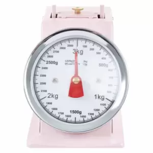 Maison By Premier Retro Style Kitchen Scale, Pastel Pink, 3Kg