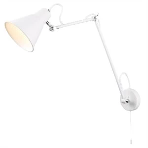 Adjustable 1 Light Indoor Large Wall Light Chrome, White, E27