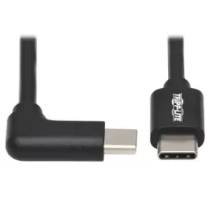 Tripp Lite U040-02M-C-RA USB-C Cable (M/M) - USB 2.0 Thunderbolt 3 60W PD Charging Right-Angle Plug Black 2m (6.6 ft.)