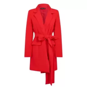 I Saw It First Belted Blazer Dress - Red