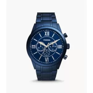 Fossil Mens Flynn Chronograph Stainless Steel Watch - Blue