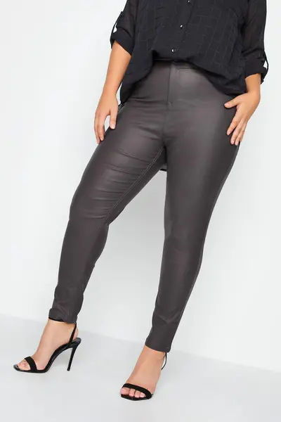 Yours Cord Wide Leg Trousers Charcoal