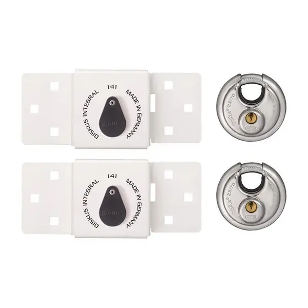 ABUS MECHANICAL ABUS Mechanical Diskus Integral Van Lock White Padlock Twin Pack ABUVANLOCKT 4003318876097