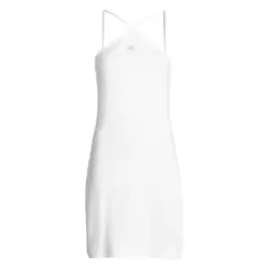 Calvin Klein Jeans Waffle Halter Dress - White