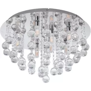 Almonte Chrome/Crystal ceiling light - Silver - Eglo