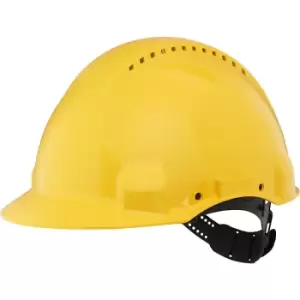 3M Safety helmet G3000 ventilated, with Uvicator sensor, pinlock, sweatband, yellow
