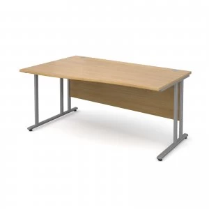 Maestro 25 SL Left Hand Wave Desk 1600mm - Silver Cantilever Frame oa