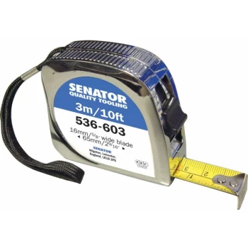 Senator 3M/10' Locking Tape Rule - Chromed Case