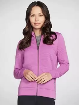 Skechers The Hoodless Hoodie Zip Through Jacket - Violet, Violet, Size L, Women