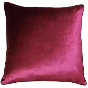 Riva Paoletti Luxe Velvet Cushion Cover (55 x 55cm) (Cranberry)