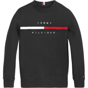 Tommy Hilfiger Flag Rib Crew Neck Sweatshirt - Black