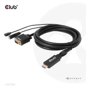 CLUB3D HDMI to VGA Cable M/M 2m/6.56ft 28AWG