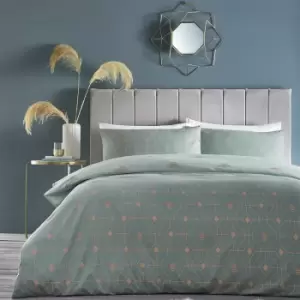 Bee Deco Geometric Duvet Cover Set Eau de Nil