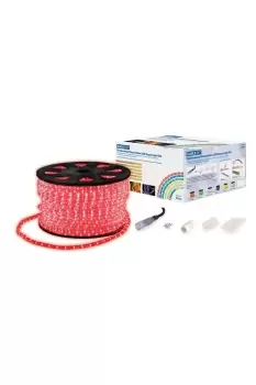 Static LED Rope Light Kit With Wiring Accessories Kit 90m Red