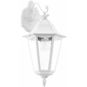 Loops - IP44 Outdoor Wall Light White Traditional Lantern 1x 60W E27 Porch Lamp Down