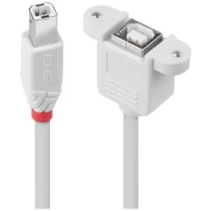 LINDY USB cable USB 2.0 USB-B plug, USB-B socket 1m Grey 31801